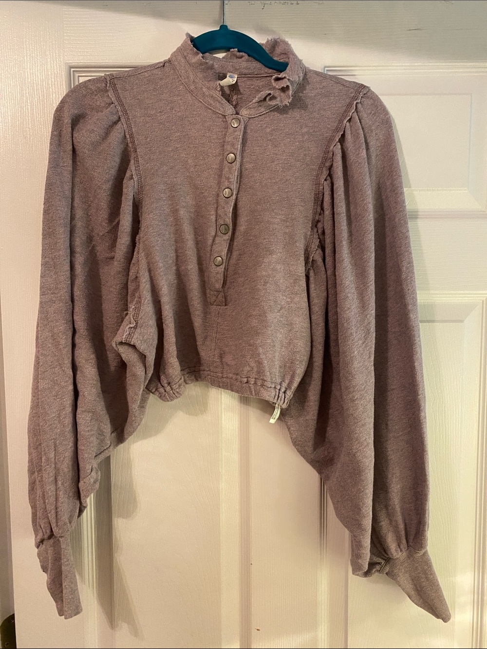 FP Movement by Free People Cropped Henley Top in Dusty Mauve